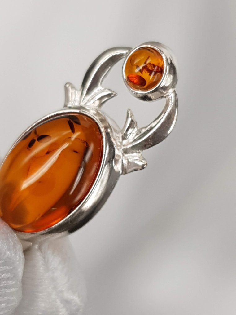 银, 波罗的海琥珀纯银 / 无底价 / 免费送货 - 吊坠 #1.0