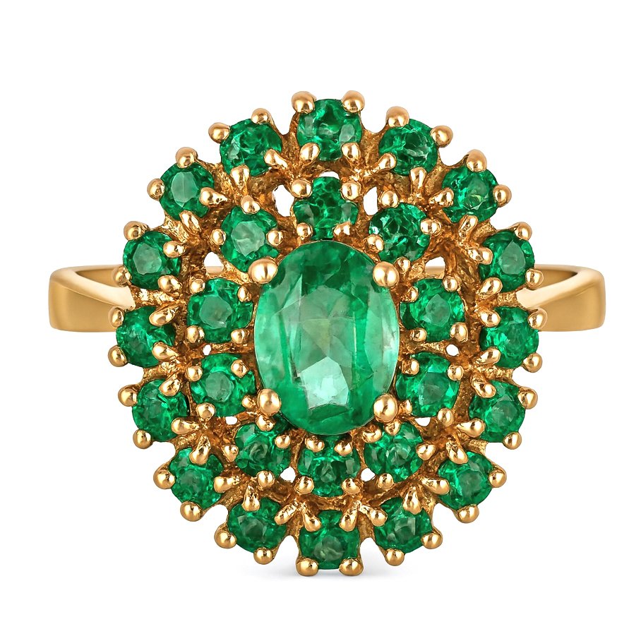 Ring - 18 kraat Gulguld - 1.79ct. tw. Smaragd #2.1