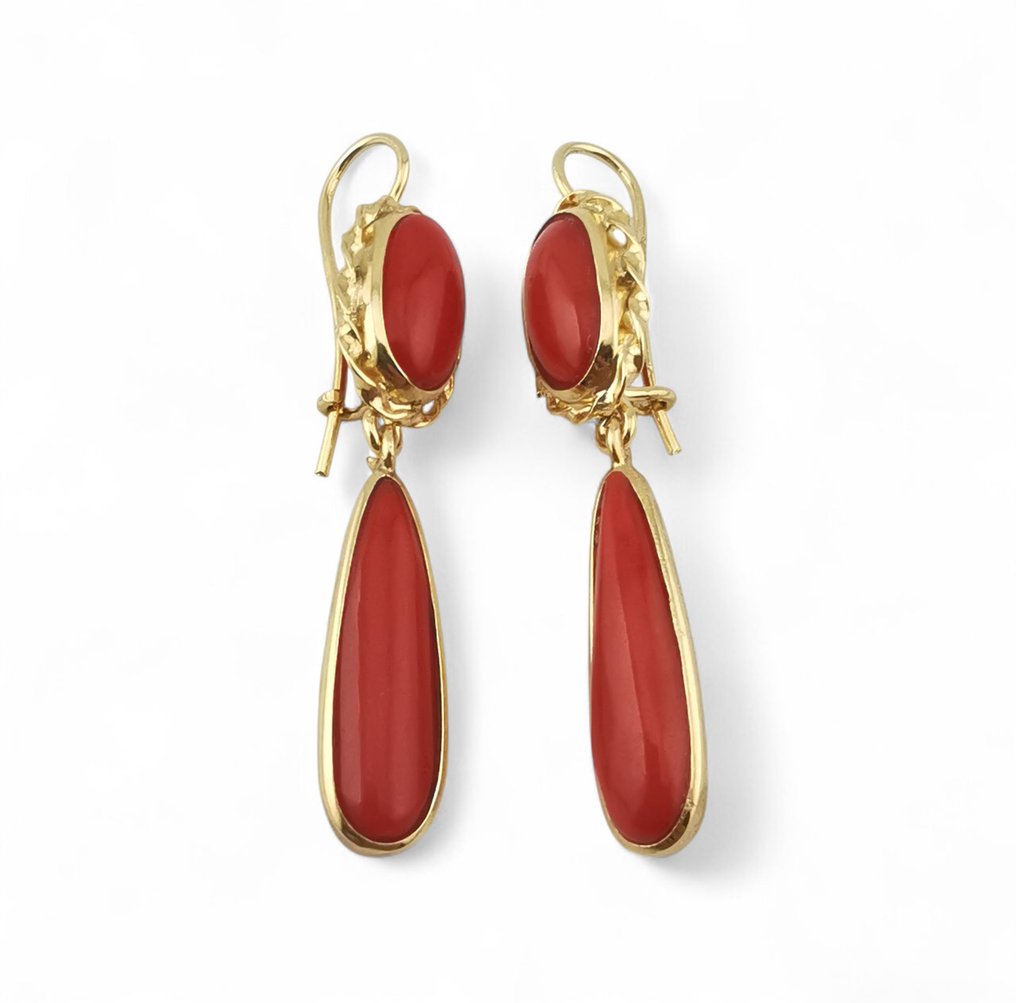 珊瑚 - Argento 925 - 吊式耳环 - 意大利手工艺 #2.1