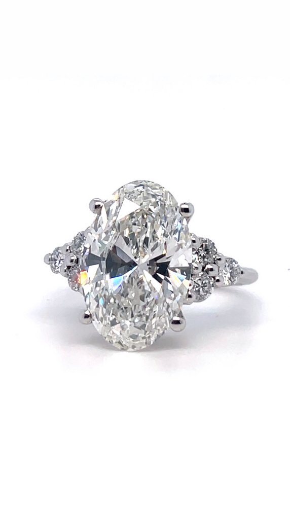 订婚戒指 - 14K包金 白金 -  6.39ct. tw. 钻石 (实验室培育) - 钻石 - 6.39 克拉钻石戒指 #1.0