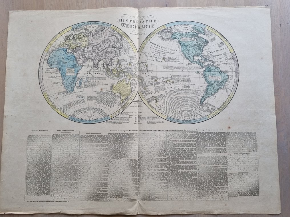 Wereld; Europa; Azie; Afrika Rusland; Italie; Engeland; Frankrijk; Spanje; - World; Las Cases, Emmanuel Auguste Dieudonné Marius Joseph - 17 maps from the "Historisch-genealogisch-geographischer Atlas" by Las Cases - 1821-1850 #3.2