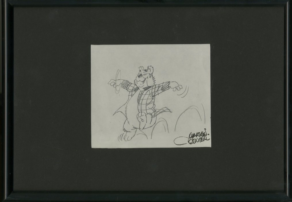 Toonder, Marten - 1 Original preliminary drawing - Bommel en Tom Poes - Heer Bommel dolblij en jubelend - (jaren 1970) #1.0