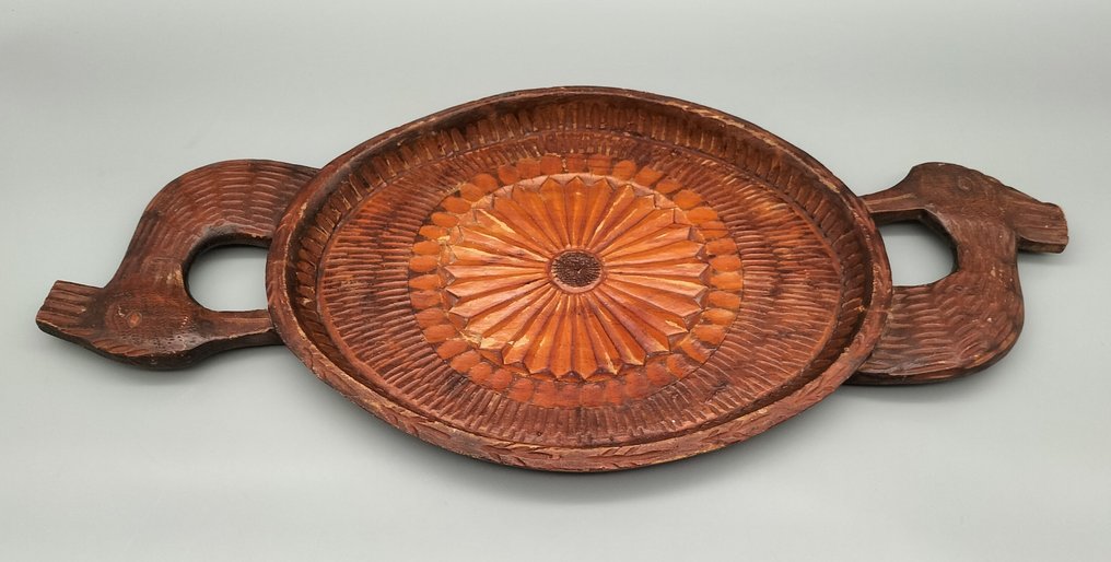 Serviertablett - Holz - Servierschale mit Vögeln #2.1