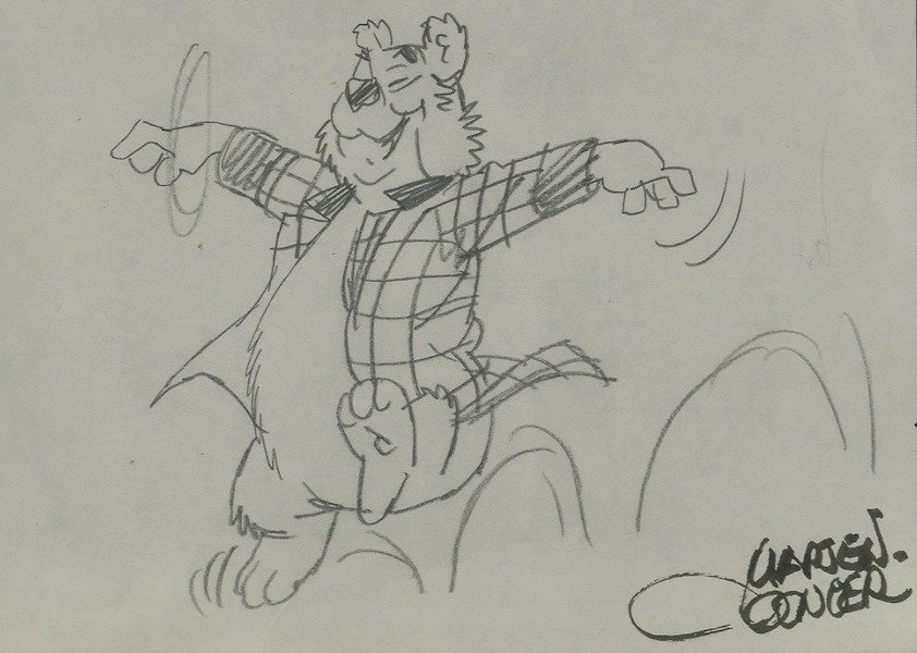 Toonder, Marten - 1 Original preliminary drawing - Bommel en Tom Poes - Heer Bommel dolblij en jubelend - (jaren 1970) #3.2