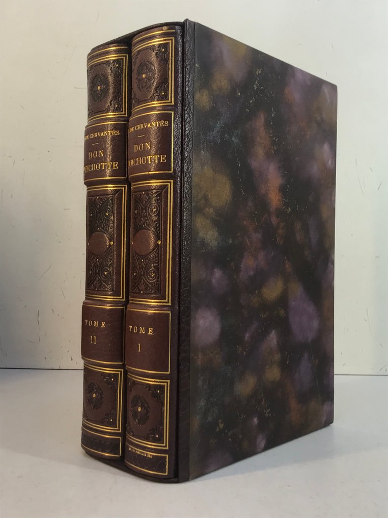 Cervantes  / Louis Viardot [Trad.] / Tony Johannot - L'Ingénieux Hidalgo Don Quichotte de la Manche [Reliure signée Ch. de Samblanx] - 1836-1840 #2.1