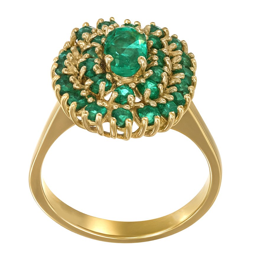 Ring - 18 kraat Gulguld - 1.79ct. tw. Smaragd #4.3