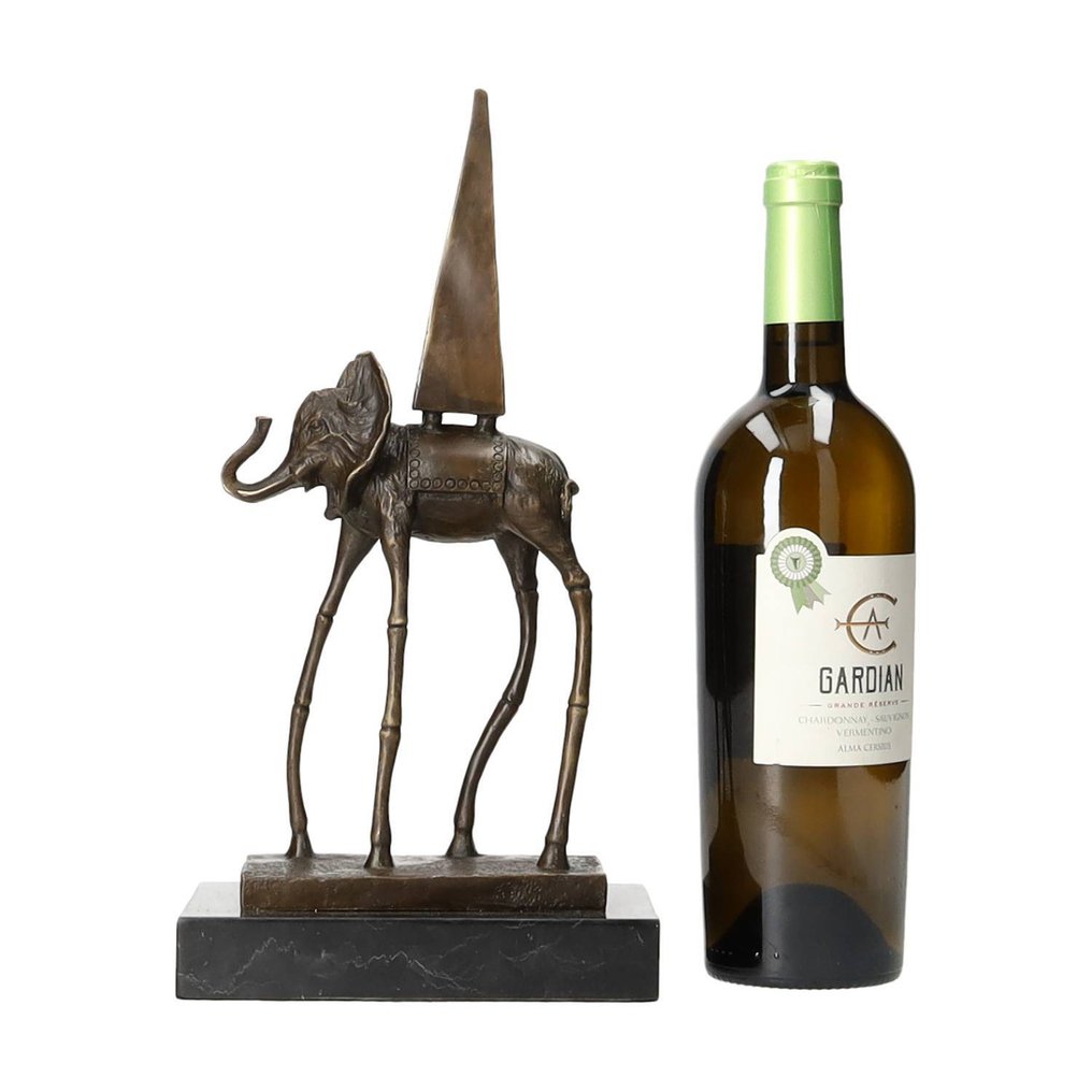 塑像, Surreal Elephant - 35 cm - 黄铜色, 大理石 #1.0