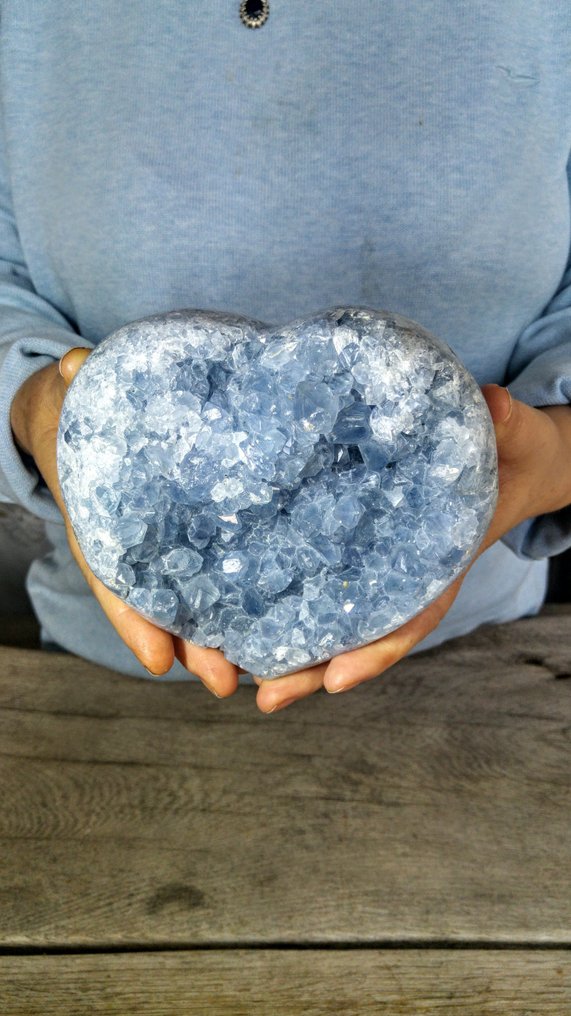 Celestina Cluster di drusa di celestite a forma libera - Altezza: 14 cm - Larghezza: 14 cm- 2322 g #1.0