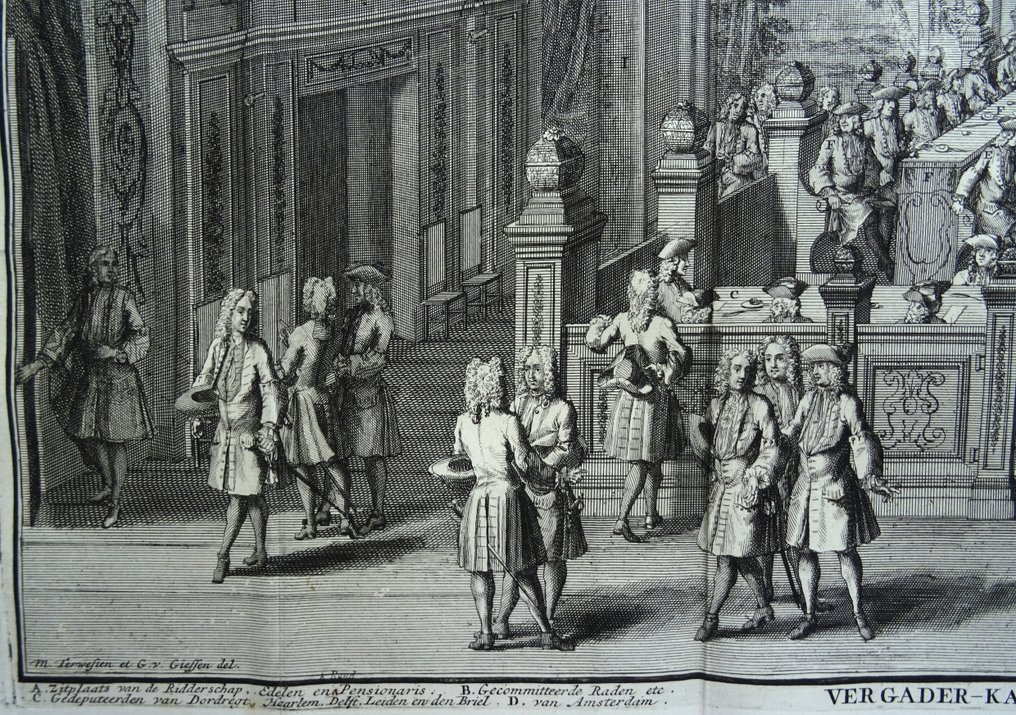 荷兰 - 海牙，Vergaderzaal Eerste Kamer; Reinier Boitet - Vergader-Kamer van de Heeren Staten van Holland en Westvriesland - 1721-1750 #3.2