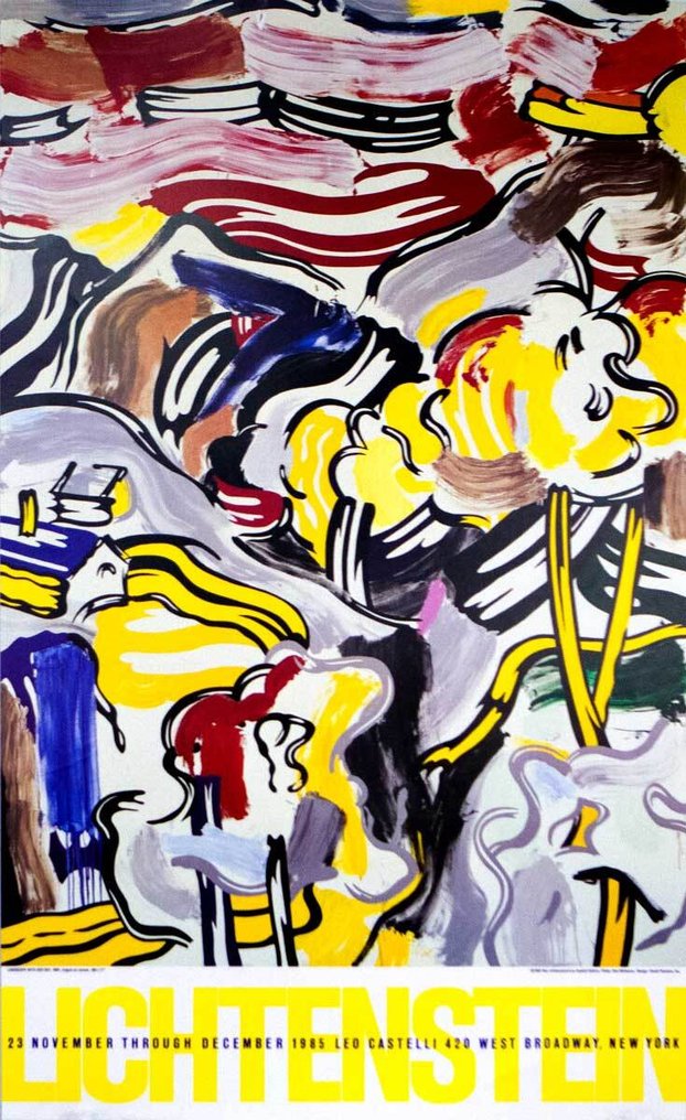 Roy Lichtenstein - Landscape with red sky poster - Anni ‘80 #2.1