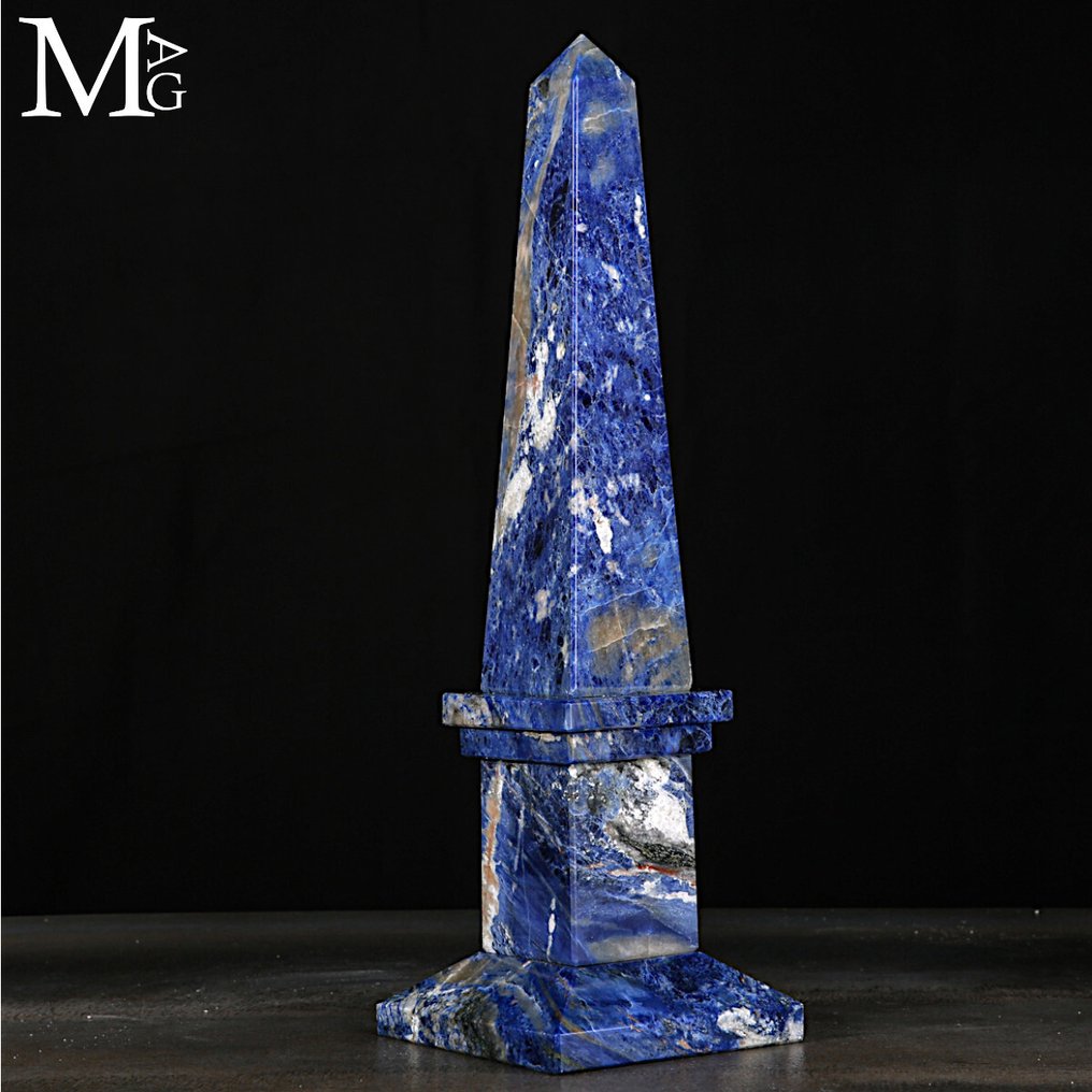 Natural Sodalite Obelisk - Height: 360 mm - Width: 110 mm- 2446 g #1.0