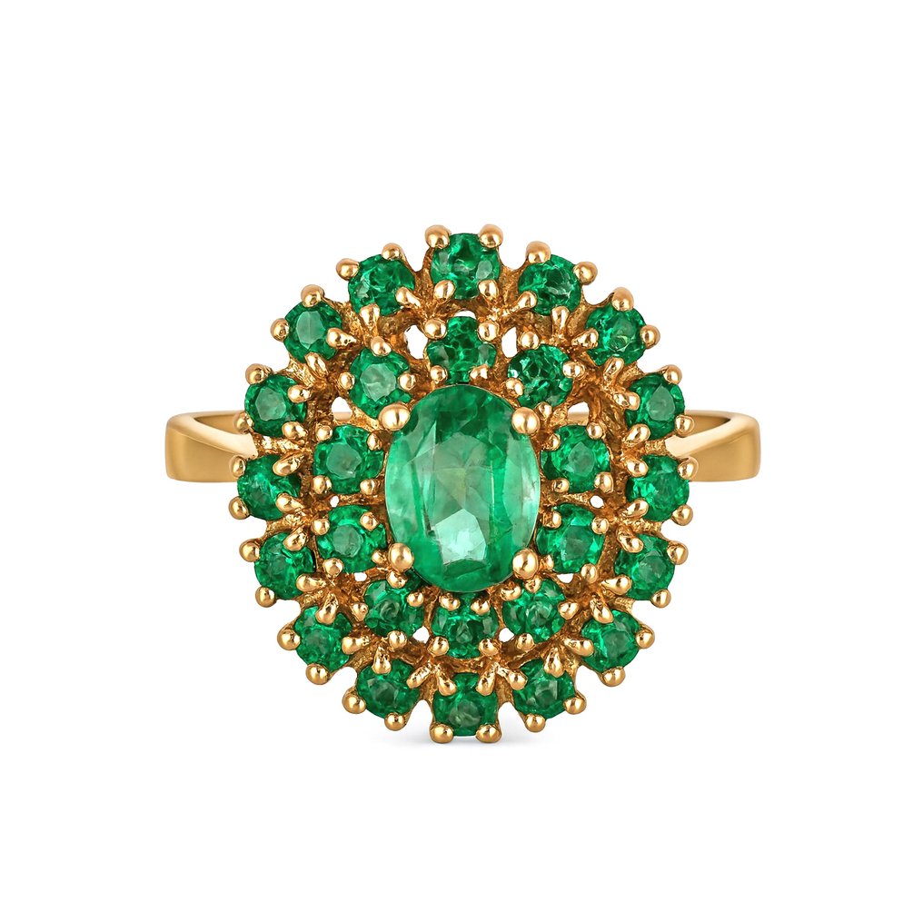 Ring - 18 kraat Gulguld - 1.79ct. tw. Smaragd #3.2