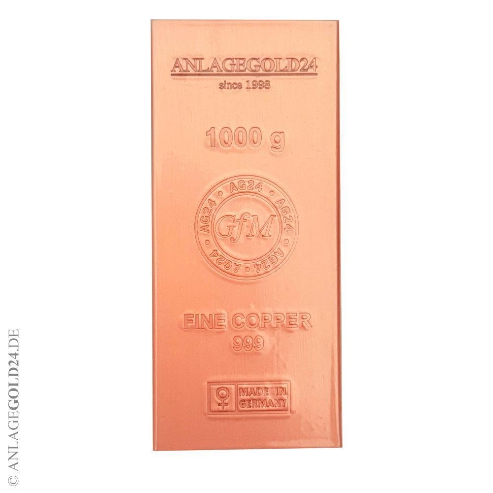 1 quilograma de cobre - .999 - Heimerle & Meule - Alemanha Variante "Anlagegold24". (Sem preço de reserva) #1.0