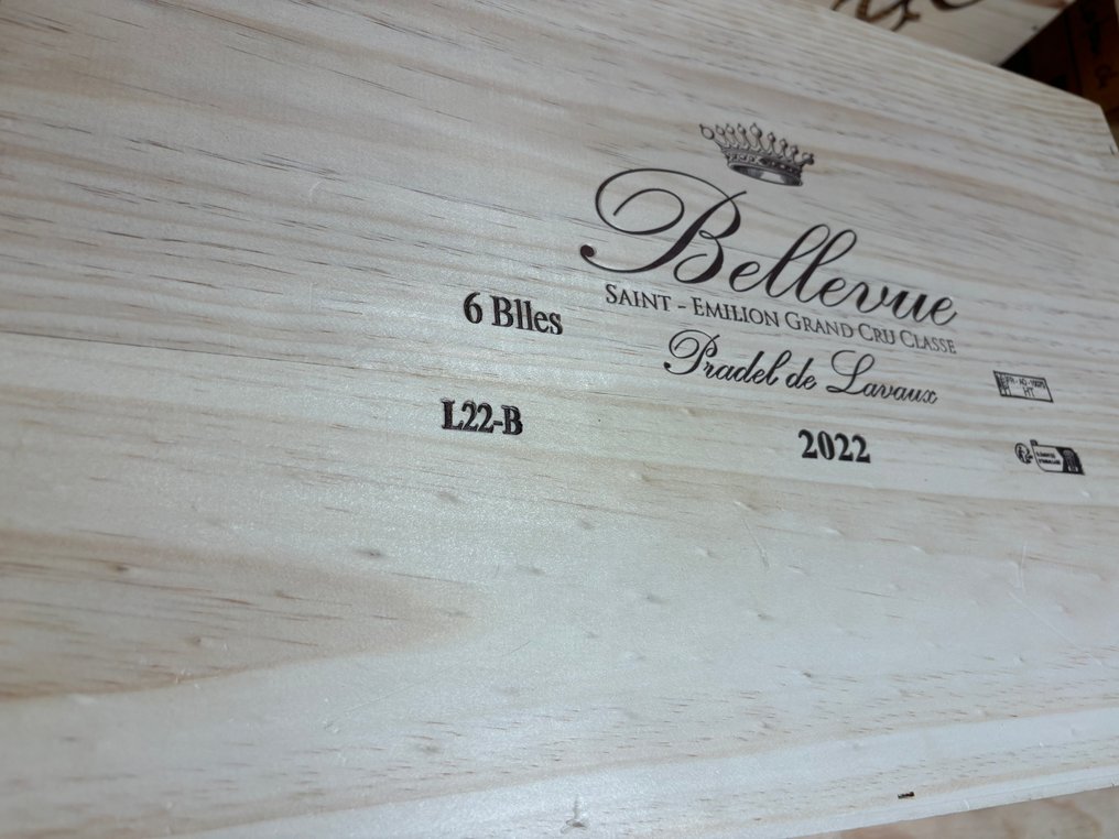 2022 Château Bellevue ( Pradel de Lavaux ) - Saint-Émilion Grand Cru Classé - 12 Bottles (0.75L) #2.1