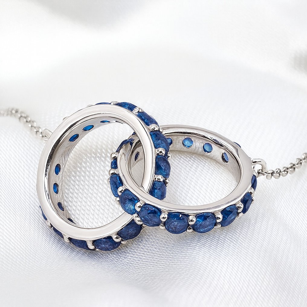 没有保留价 - 项链 Gold-plated 蓝宝石 - 18kt 金镀 #1.0