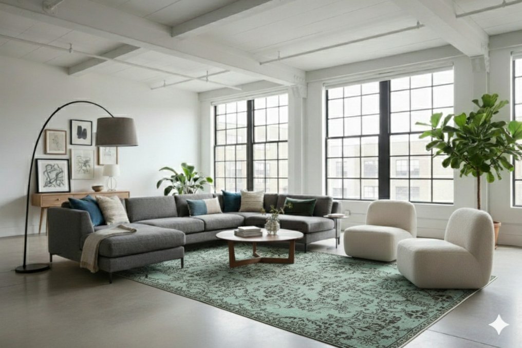 XL Τουρκουάζ Vintage - Χαλί - 300 cm - 190 cm - με πιστοποιητικό #1.0