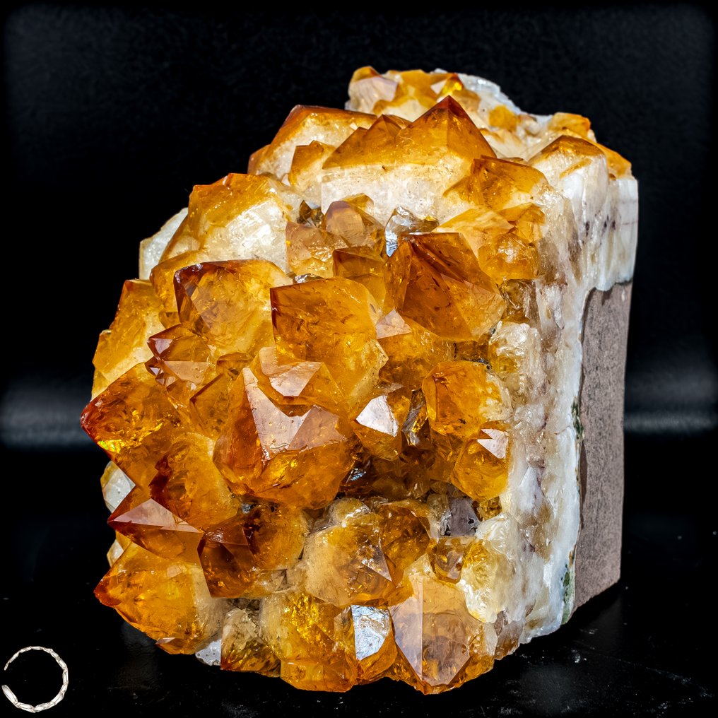 Citrine-Quartz Druse with Calcite Crystals - The Art of Nature In Interior Design- 2488.65 g #1.0