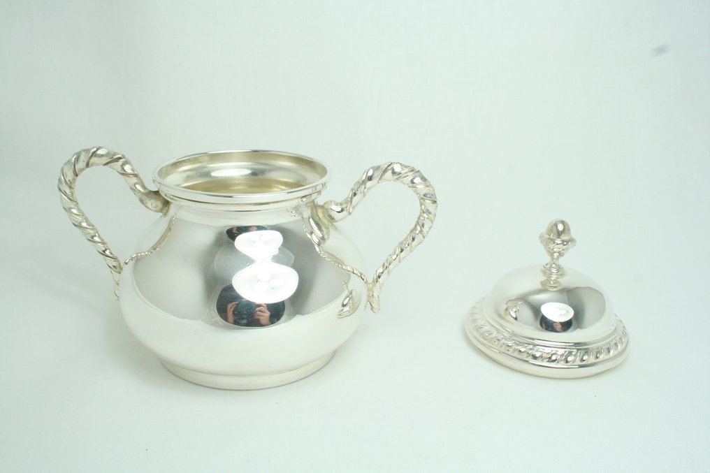 Sukkerskål (2) - .800 sølv - Sukkerbøsse med fad #4.3