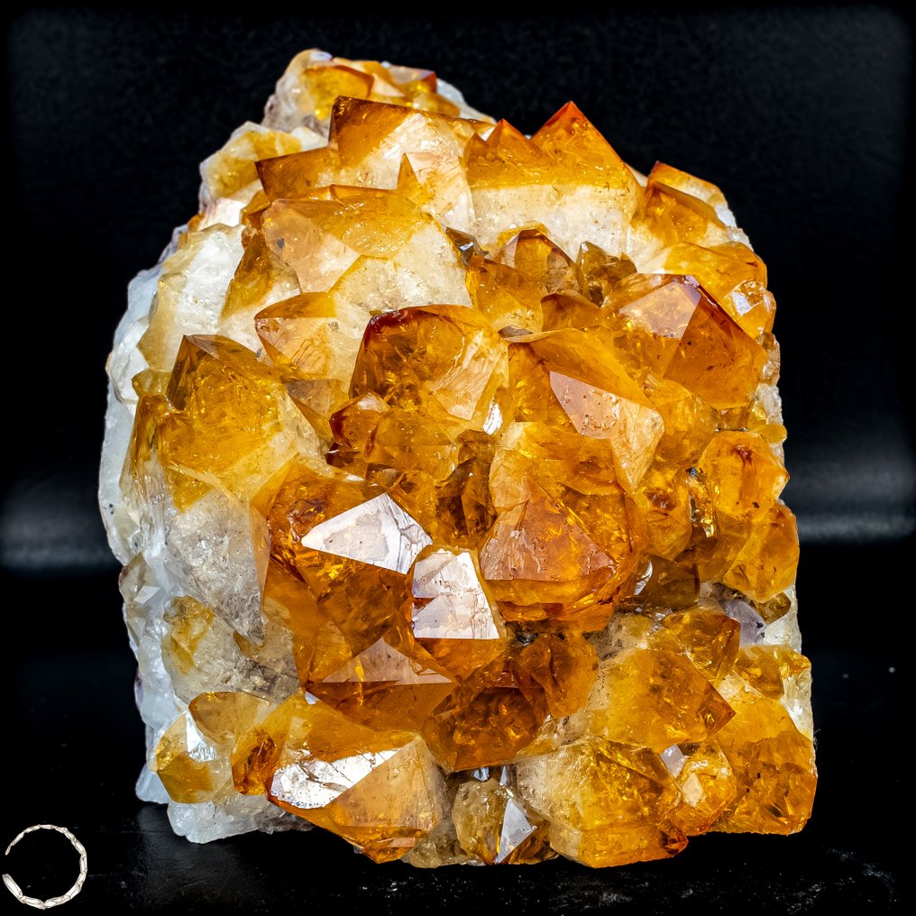 Citrine-Quartz Druse with Calcite Crystals - The Art of Nature In Interior Design- 2488.65 g #1.0