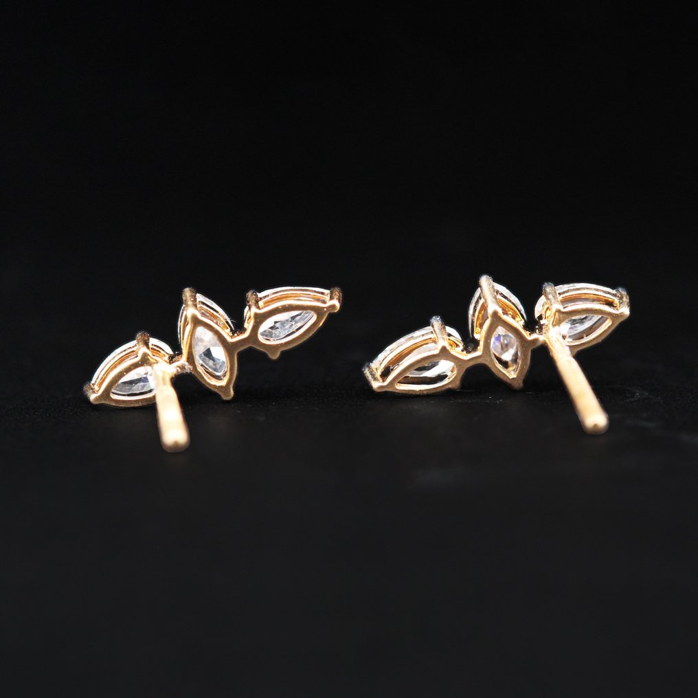 耳环 - 18K包金 黄金 - 1.47ct. tw. 钻石 (天然) #3.2