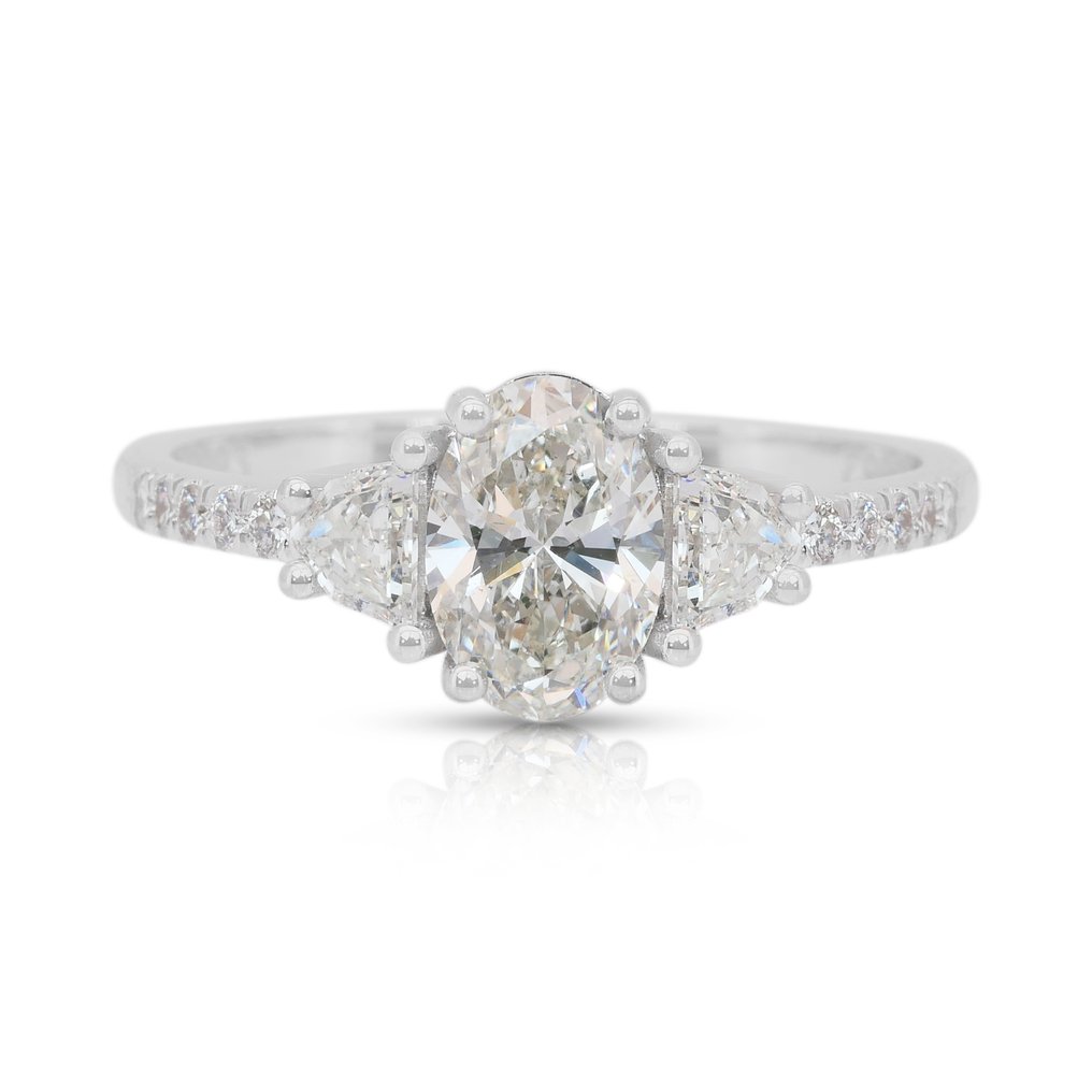 Gyűrű - 18 kt. Fehér arany - 1.49ct. tw. Gyémánt (Természetes) - Gyémánt #1.0