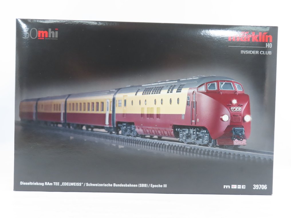 Märklin H0 - 39706 - Tågenhet (1) - 4-delat set TEE RAM 'Edelweiss', digitalt Full Sound - SBB #2.1
