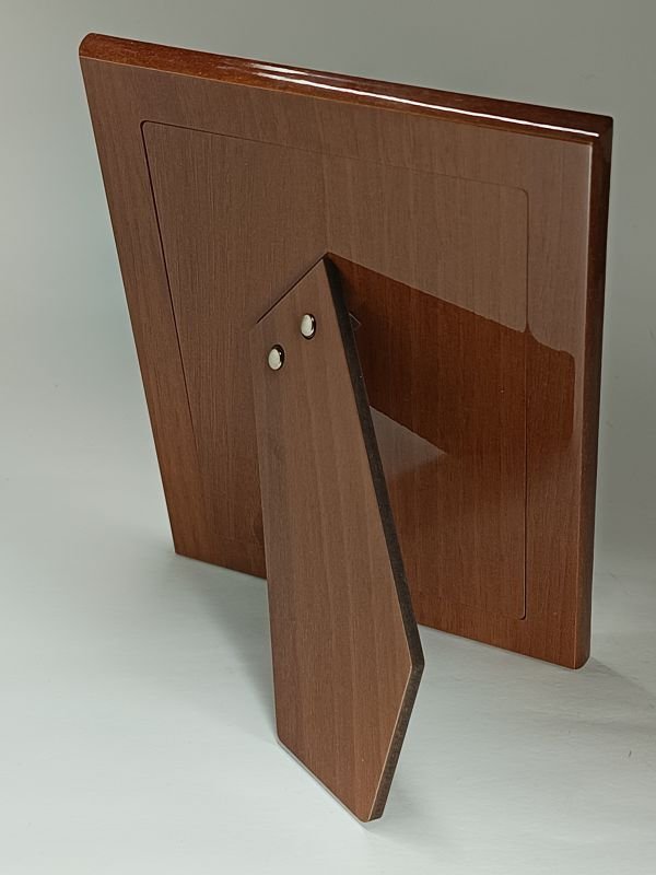 Picture frame - Photograph frame Ag 999 fine silver - plain polished and double bow ribbon - real wooden back. #4.3