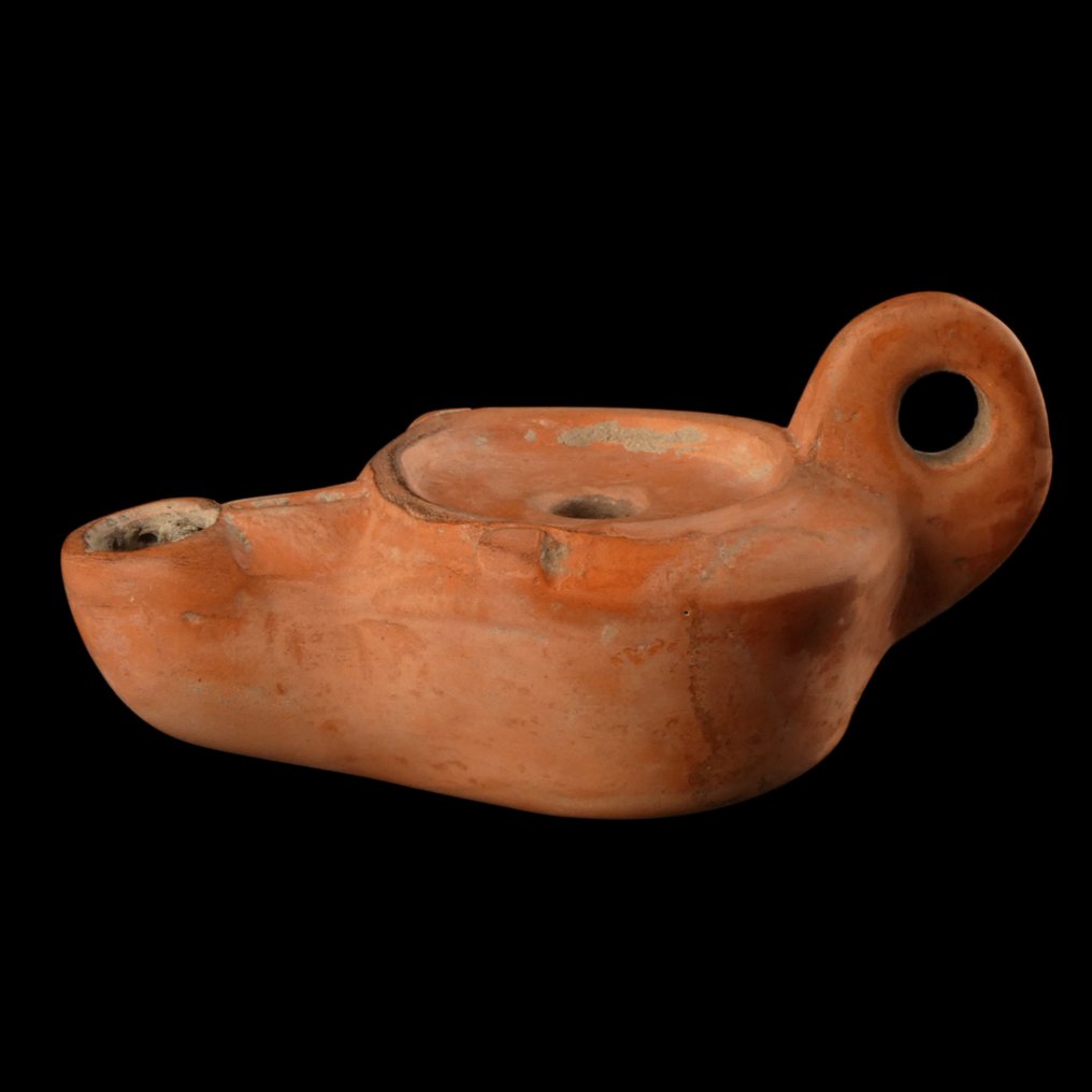 Αρχαία Ρωμαϊκή Terracotta Σήμα κατασκευαστή λάμπας λαδιού - Strobilus #2.1