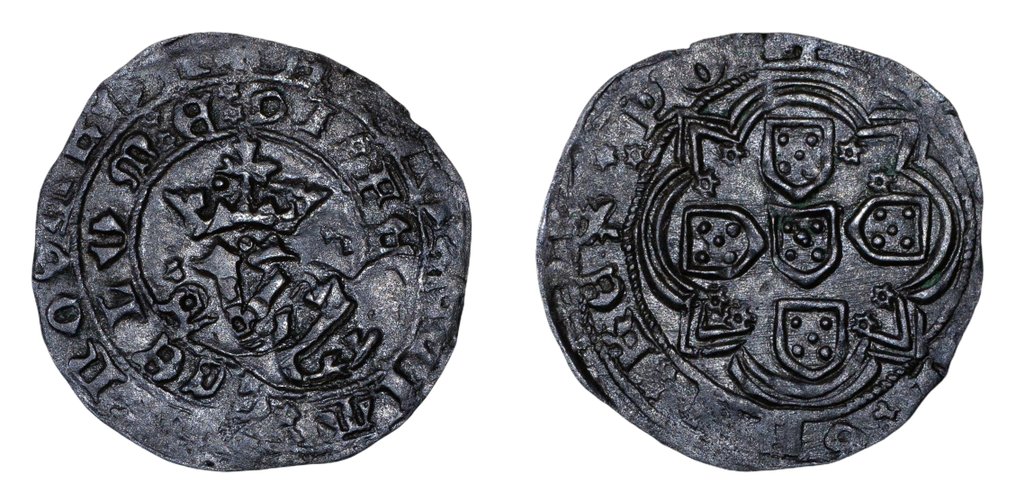 Portogallo. D. João I (1385-1433). Real Branco - Porto - Ponto sobre a Coroa - Sinal Oculto à Esquerda #2.1