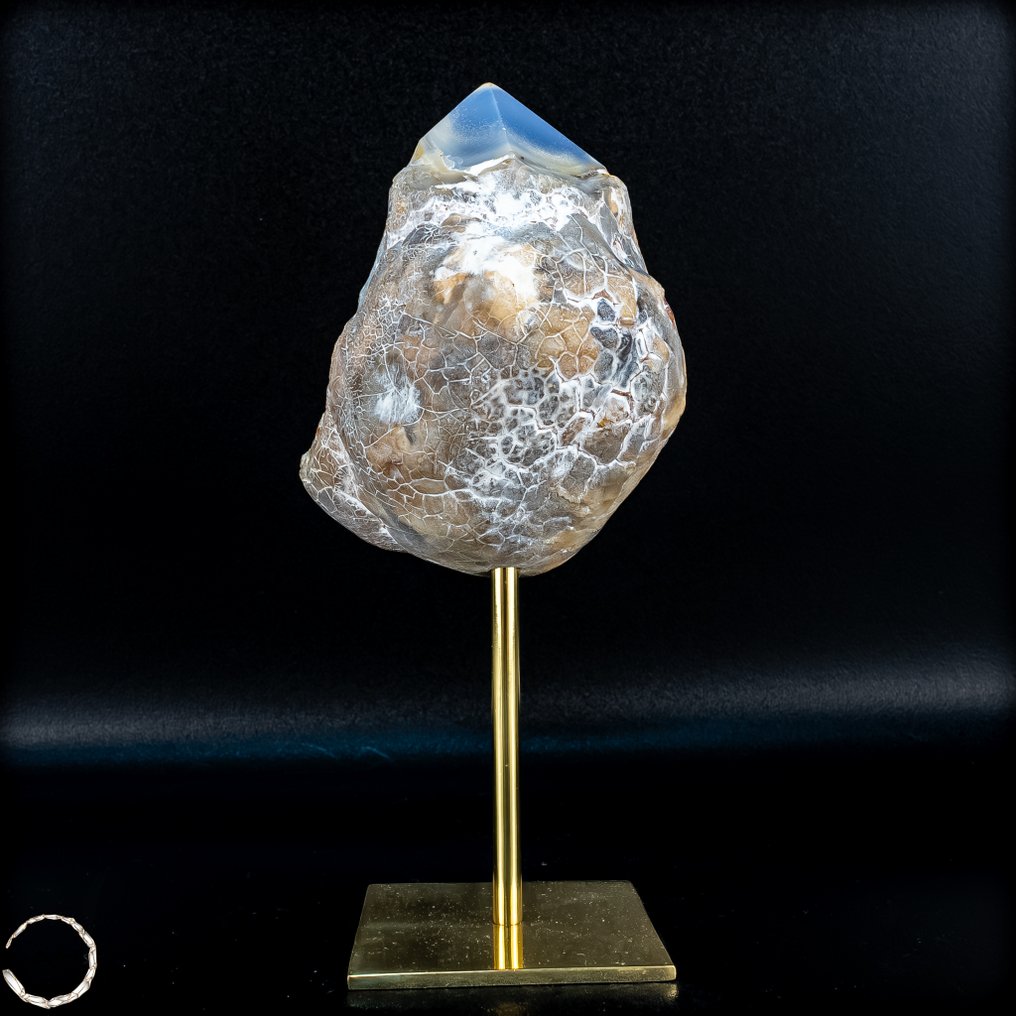 Πολύ σπάνιο μπλε χαλκηδόνιο Γλυπτό σε βάθρο, Τουρκία- 646.44 g #3.2