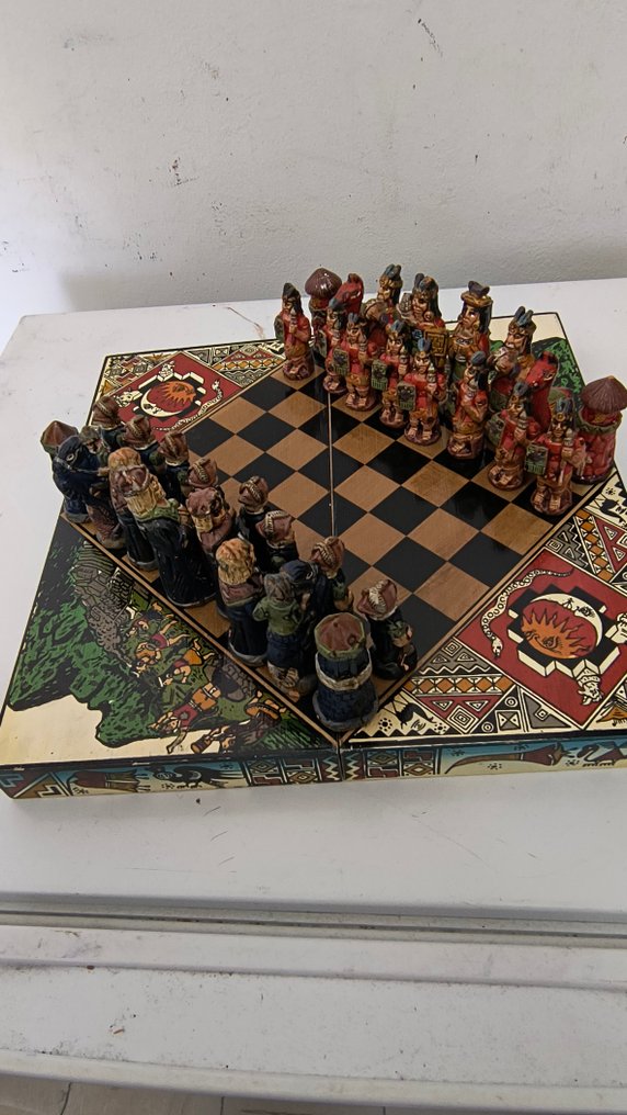 国际象棋套装 - incas e conquistadores - 木头与陶瓷 #2.1