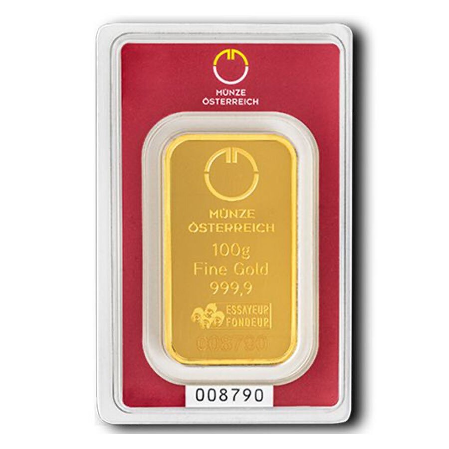 100 克 - 金 - 9999 Gold Bar Austrian Mint (In Assay) - 密封 #1.0