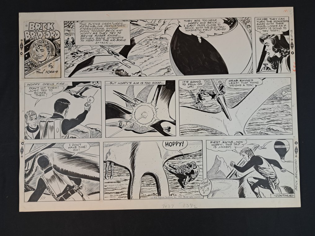 Norris, Paul - 1 Original page - Brick Bradford - 1965 #1.0