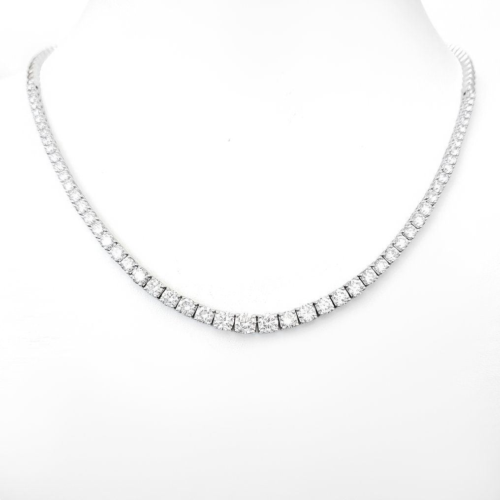 Κολιέ - 14 καράτια D-E/VVS, Κίτρινο χρυσό -  5.26ct. tw. Διαμάντι (Εργαστηριακής καλλιέργειας) - Πιστοποιημένο από IGI #1.0