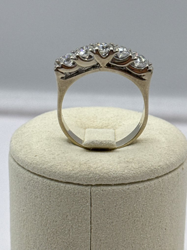 永恒戒指 - 18K包金 白金 -  1.25ct. tw. 钻石 (天然)  - Riviere 18K黄金和钻石 #1.0