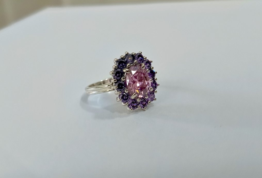 Senza prezzo di riserva - Anello Argento Zaffiro - Ametista #1.0