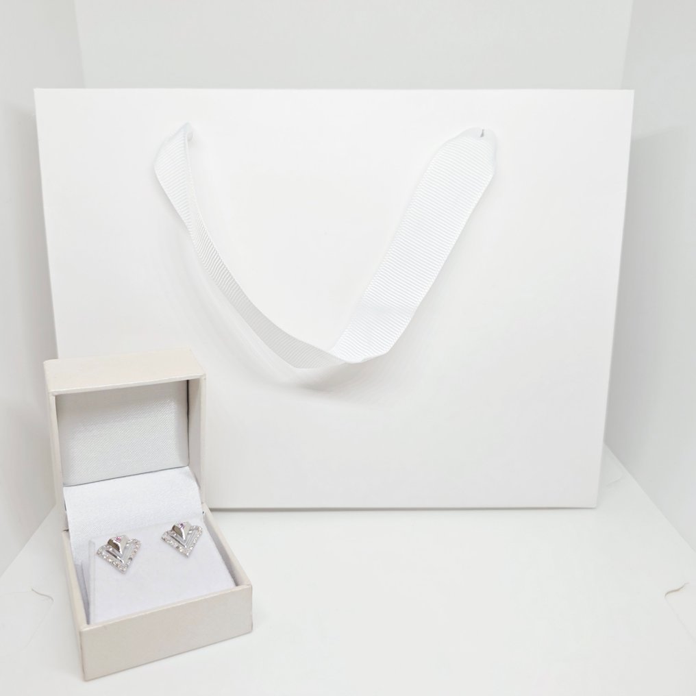 χωρίς τιμή ασφαλείας - Σκουλαρίκια - 14 καράτια Λευκός χρυσός - 0.33ct. tw. Ρουμπίνι - Διαμάντι #4.3