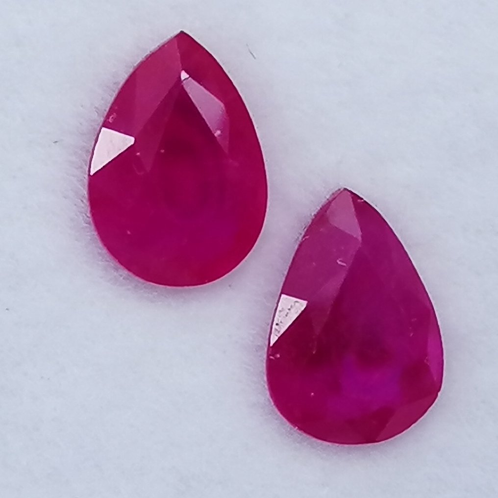 2 pcs Rosso Rubino - 1.43 ct - Instituto Gemólogico Español (IGE) #3.2