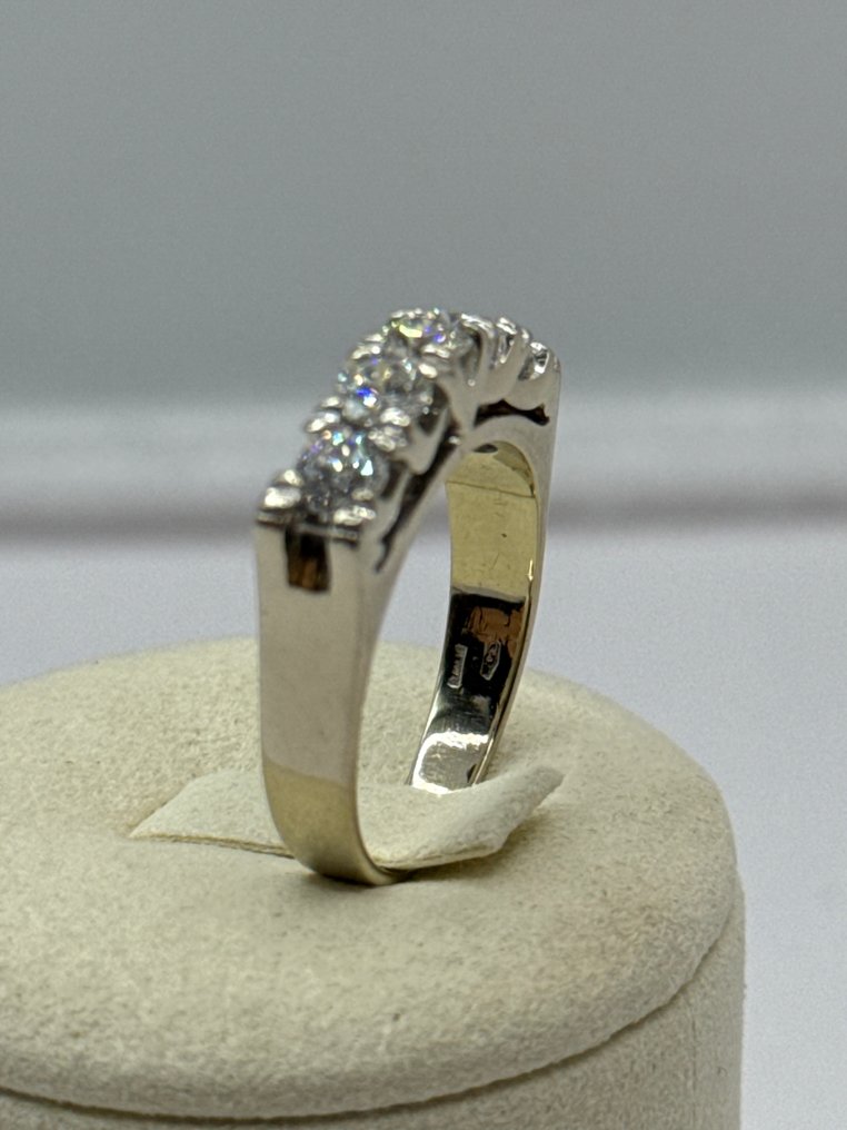 永恒戒指 - 18K包金 白金 -  1.25ct. tw. 钻石 (天然)  - Riviere 18K黄金和钻石 #3.2