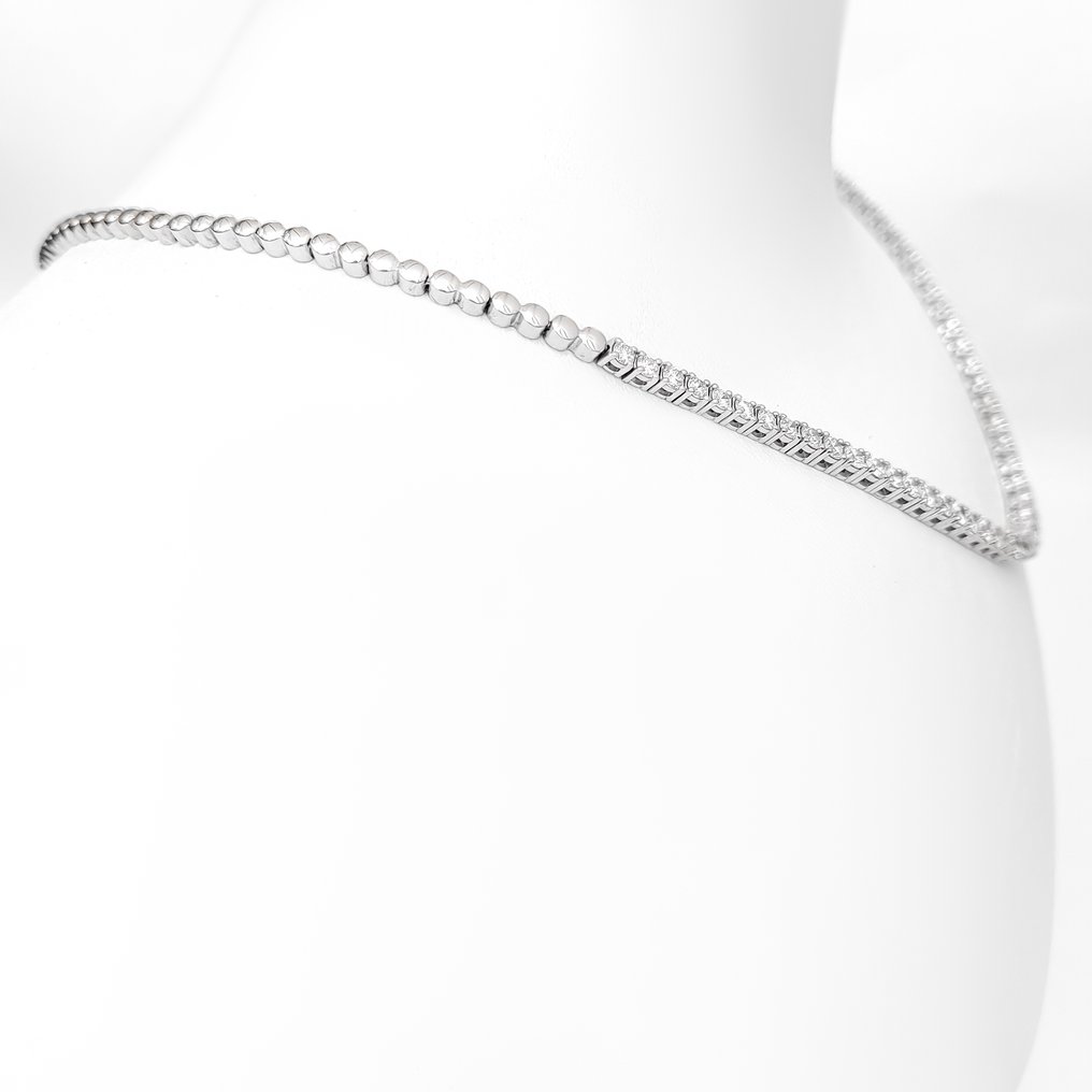 Κολιέ - 14 καράτια D-E/VVS, Κίτρινο χρυσό -  5.26ct. tw. Διαμάντι (Εργαστηριακής καλλιέργειας) - Πιστοποιημένο από IGI #3.2