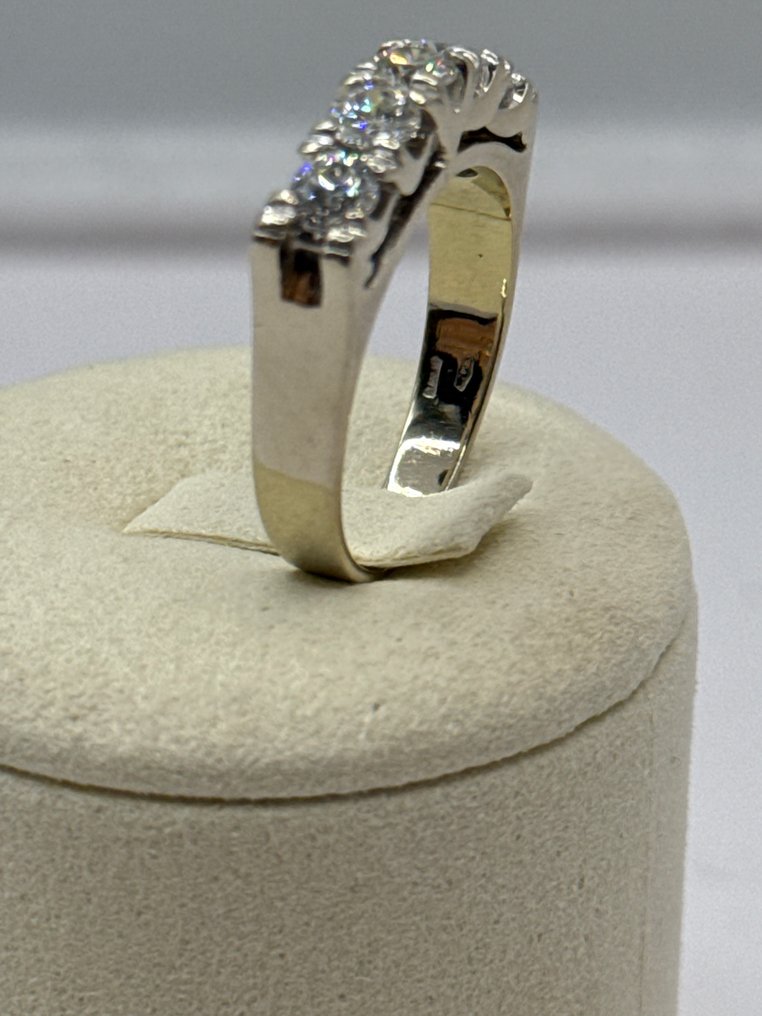 永恒戒指 - 18K包金 白金 -  1.25ct. tw. 钻石 (天然)  - Riviere 18K黄金和钻石 #2.1