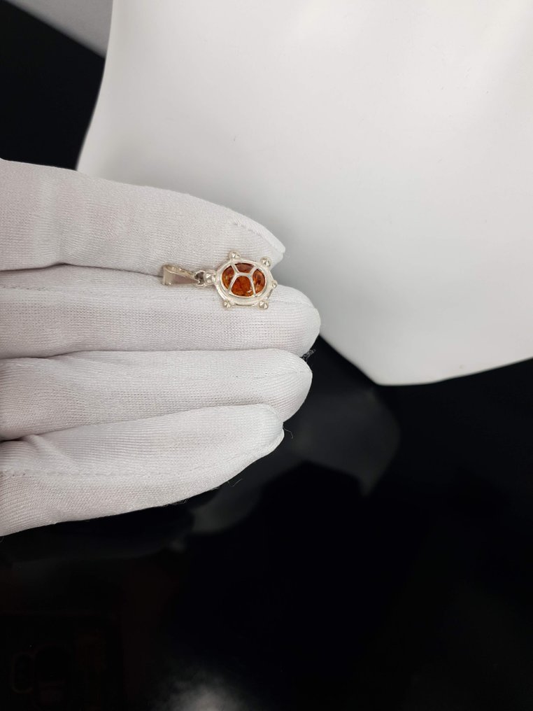 Argint, Chihlimbar baltic natural "Turtle" / Fără preț de rezervă / Transport gratuit - Pandantiv #3.2