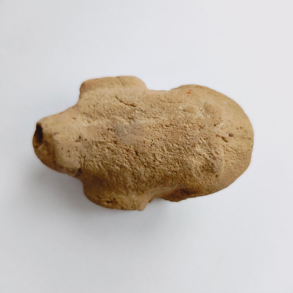 古代印度支那 粘土 青蛙护身符哨子 - 70 mm #4.3