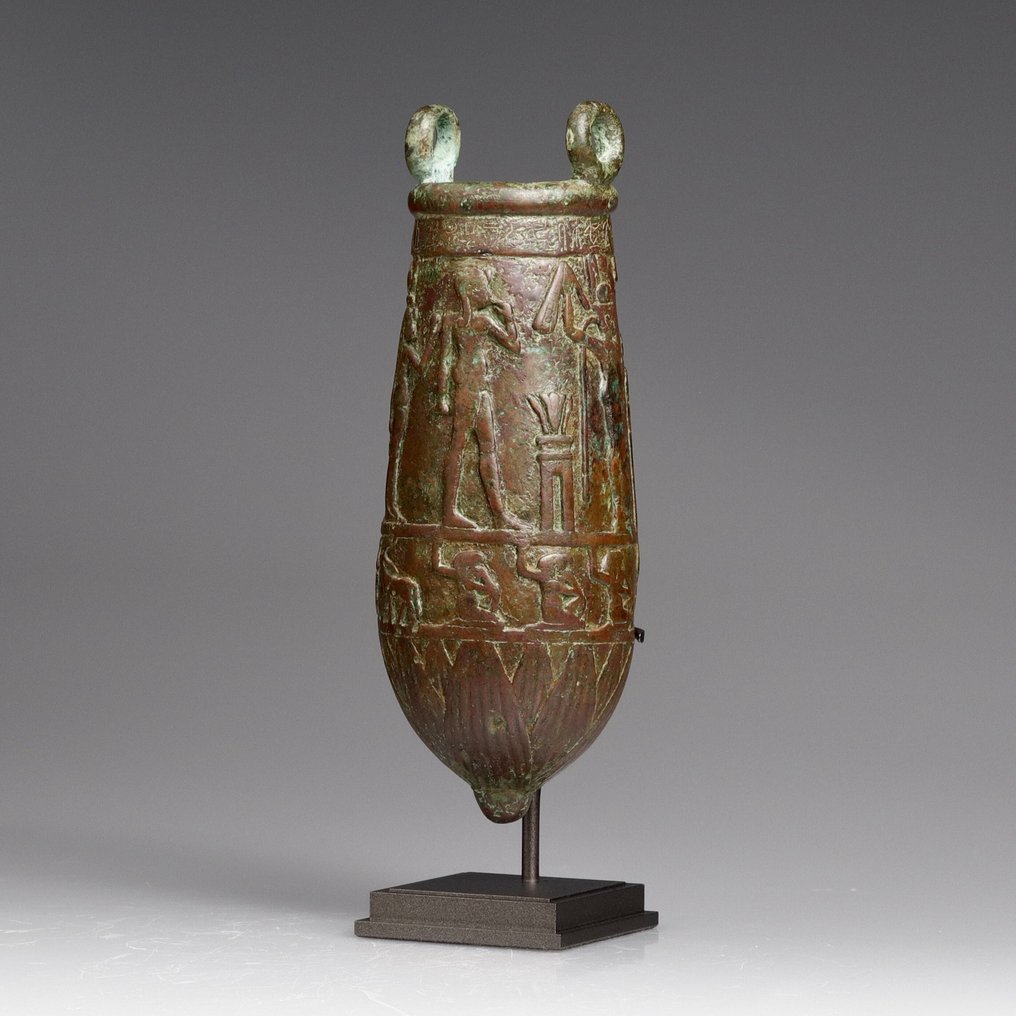 Altes Ägypten, Ptolemäisch Bronze Situle de Pen-Iah - 125 mm #1.0