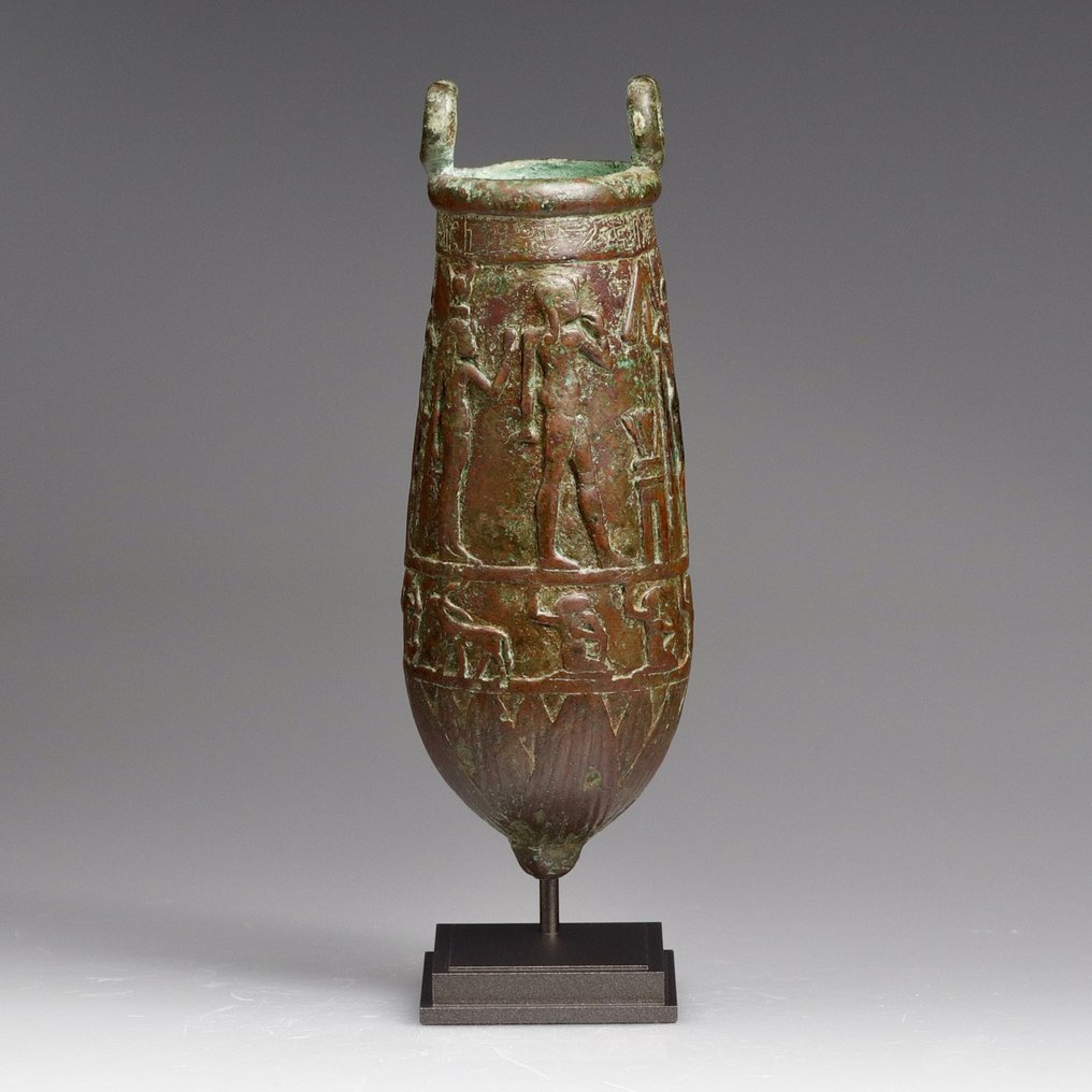 Altes Ägypten, Ptolemäisch Bronze Situle de Pen-Iah - 125 mm #1.0