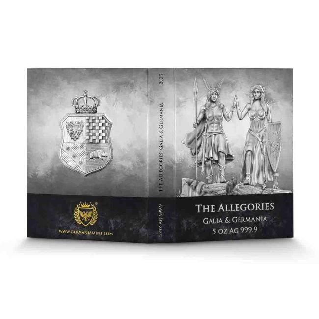 5 Troy Ounce - Argento .999 - 2023 5 oz 25 Mark Allegories Galia Germania Silver BU Coin #2.1