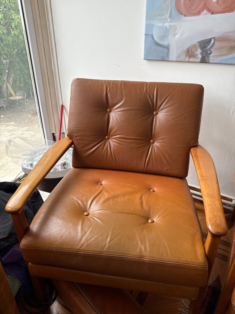 Ensemble de sièges - Teck - Ensemble de canapés : un canapé trois places et deux fauteuils. #2.1