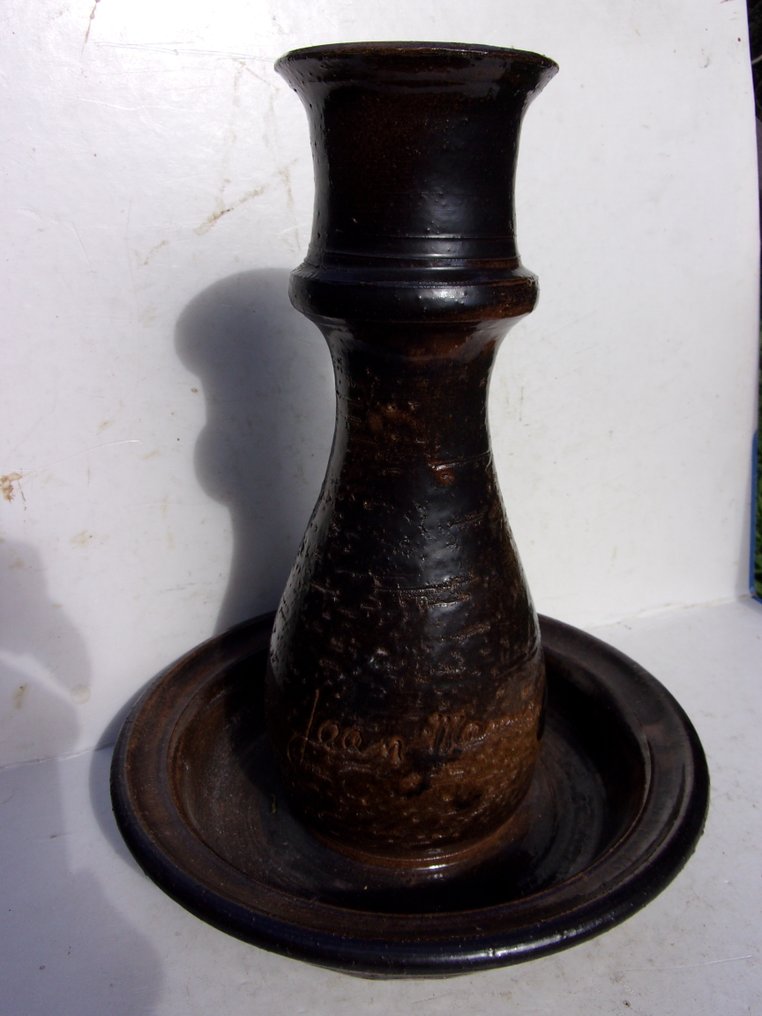 Vallauris - Jean Marais - 小烛烛台 - 颗粒状的 - 大型上釉陶器 #1.0