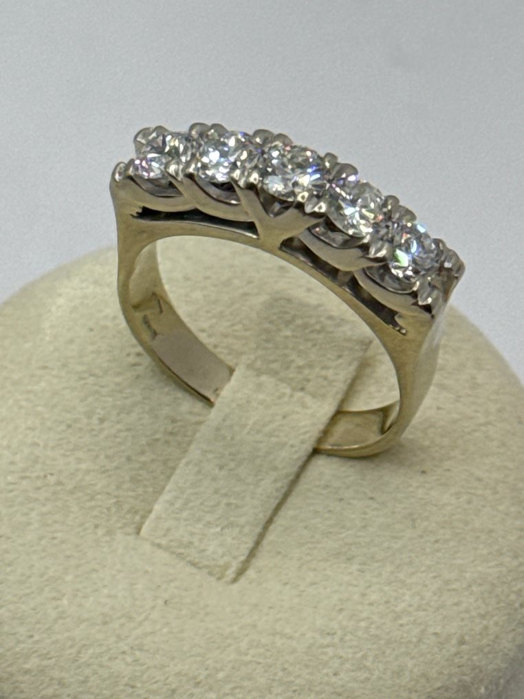 永恒戒指 - 18K包金 白金 -  1.25ct. tw. 钻石 (天然)  - Riviere 18K黄金和钻石 #1.0