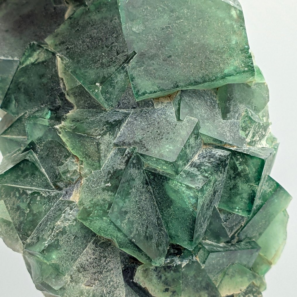 Green Fluorite, Crossed Crystals, Madagascar Crystals on matrix - Height: 144 mm - Width: 83 mm- 767 g #3.2